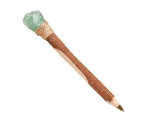 YOFDAL Penna a Sfera per Bambini, Matita a Forma di Ramo, Bacchetta Magica Decorativa in legno, Per Compleanni dei Bambini,Forniture Scolastiche (Fluorite Verde)