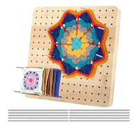 YOFDAL Tavoletta Blocking Board 20 * 20 cm per granny square - Tavoletta in Legno per crochet con 8 Spilli, Accessori Uncinetto Ideali per Pezzi all'Uncinetto e Maglia
