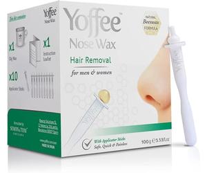 Yoffee Original Nose Wax Kit - Cera d’Api Biologica 100 g Ceretta per Peli del Naso e delle Orecchie -Uomo/Donna- Sicura - Veloce - Indolore -10 Applicatori Riciclabili-Made in Spain