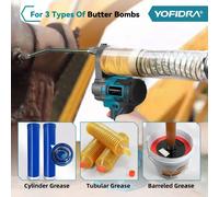 YOFIDRA 103Mpa 15000PSI Pistola per grasso elettrica Iniettore di olio Macchina per grasso Pistola per grasso elettrica senza spazzole per Makita 18V Batteria Pin