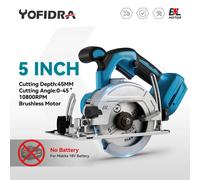 YOFIDRA 10800RPM 5/7 Pollici Sega Circolare Elettrica Palmare Multifunzione Ricaricabile Macchina Da Taglio Per Makita Batteria Spille