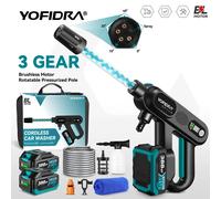 YOFIDRA 220Bar Brushless Ad Alta Pressione Pistola di Lavatrice Per Auto Giardino Elettrico Lavaggio Acqua di Lavaggio Pistola A Spruzzo Per Makita 18V Batteria Spille