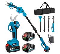Yofidra Forbice da Potatura a Batteria 2-in-1 con Asta Telescopica, Tagliarami Elettrico 30mm, 2 Batterie 3000mAh, Motore Brushless 300W, Display LCD, Portata Massima 4.2m, Cesoia per Alberi da Frutto