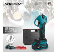 YOFIDRA Forbici elettriche senza spazzole 30MM 2Gears Cordless Ramo di albero da frutto Potatore Cesoie Utensili elettrici per BL1850B 18V Batteria
