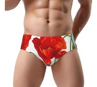 YOFIEN Acquarello fisarmonica fiore rosa, biancheria intima da uomo boxer slip comfort morbido elasticizzato per uomo