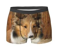 YOFIEN Adorabile Cane Sheltie, Boxer da Uomo, Comodi, Morbidi ed Elasticizzati