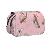 YOFIEN Astuccio portapenne portatile a doppio strato con motivo a koala, animale selvatico australiano