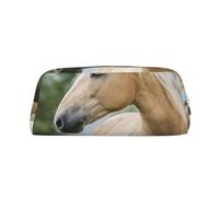 YOFIEN Bellissimo astuccio portapenne color lavanda a forma di cavallo Palomino per ragazze, astuccio portapenne con cerniera