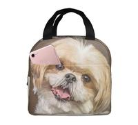 YOFIEN Borsa termica ispessita per il pranzo a forma di simpatico cane Shih Tzu, riutilizzabile e a prova di perdite