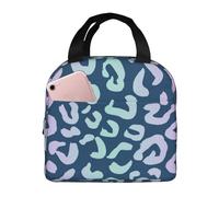YOFIEN Borsa termica per il pranzo con sfondo animale, leopardo, ghepardo o giaguaro, riutilizzabile e a prova di perdite