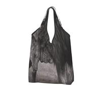 YOFIEN Borsa tote pieghevole con stampa di leoni e leonesse, riutilizzabile e di grande capacità, ideale per la spesa.