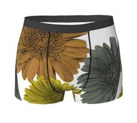 YOFIEN Boxer da Uomo in Cotone Elasticizzato, con Colori Moderni Autunnali, gerbere e Margherite Floreali