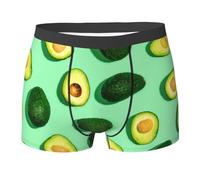 YOFIEN Boxer da Uomo in Cotone Elasticizzato, Modello Fresh Green Avocado Fitness People Exercise, Comodi e Morbidi.