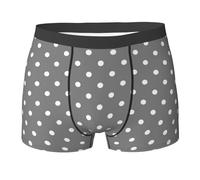 YOFIEN Boxer da Uomo, Slip Morbidi ed Elasticizzati, con Pois Bianchi e Grigi