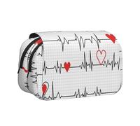 YOFIEN Calling Nurses EKG Stripe Pencil Pouch Organizer portatile per cancelleria a doppio strato