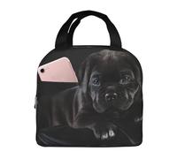 YOFIEN Cane Corso Pets Puppy Black Cane Corso Borsa termica ispessita per il pranzo, riutilizzabile e a prova di perdite