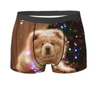 YOFIEN Chow Chow White Fluffy Dogs Pets Dogs Natale, Intimo da Uomo, Boxer, Comodi, Morbidi ed Elasticizzati per Uomo