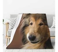 YOFIEN Coperta di flanella super morbida e spessa, per cani di razza Rough Collie, Lassie, cani grandi e soffici, per divano, 80"x60"