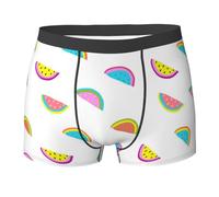 YOFIEN Divertente Anguria Colorata, Slip Boxer da Uomo, Comodi, Morbidi ed Elasticizzati per Uomo