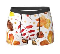 YOFIEN Foglia Botanica Autunnale, Slip Boxer da Uomo, Comodi, Morbidi ed Elasticizzati
