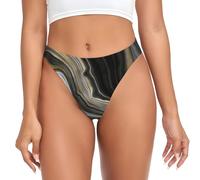 YOFIEN Intimo Moderno da Donna con Perizoma Senza Cuciture, in Agata Nera e Oro, Slip Invisibili da Donna, Mutandine da Palestra