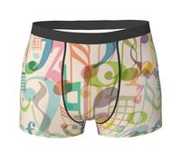 YOFIEN Mix Match Retro Nota Musicale Musica, Intimo Boxer da Uomo Comfort Morbido Elasticizzato per Uomo