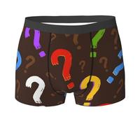 YOFIEN Punto interrogativo colorato, Slip Boxer da Uomo, Comodi, Morbidi ed Elasticizzati
