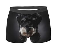 YOFIEN Ritratto di Schnauzer Grigio Scuro, Slip Boxer da Uomo Comodi e Morbidi Elasticizzati