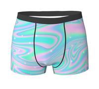 YOFIEN Sfondo Astratto olografico in Pastello Neon, Slip Boxer da Uomo Comodi e Morbidi, Elasticizzati per Uomo
