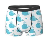 YOFIEN Simpatiche Balene Blu, Slip Boxer da Uomo Comodi e Morbidi, Elasticizzati per Uomo