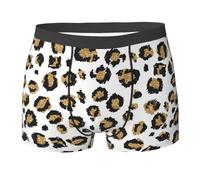 YOFIEN Slip Boxer da Uomo con Stampa Animalier Leopardata Nera e Glitter Oro, Comodi e Morbidi, Elasticizzati per Uomo