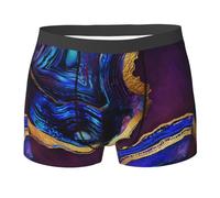 YOFIEN Slip Boxer da Uomo in Agata Astratta Viola, Blu, Oro, Comodi e Morbidi, Elasticizzati