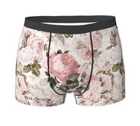 YOFIEN Slip Boxer da Uomo in Stile Vintage Shabby Chic con Rose Rosa Seppia, Comodi e Morbidi, Elasticizzati