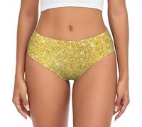 YOFIEN Slip da Donna con Trama Glitterata Dorata, con Supporto per la Biancheria Intima, Comodi e Morbidi Slip da Donna