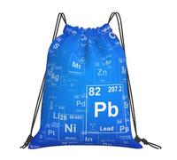 YOFIEN Zaino con coulisse e borsa resistente per insegnanti di scienze, con elementi divertenti della tavola periodica, per donne e uomini, per sport e palestra