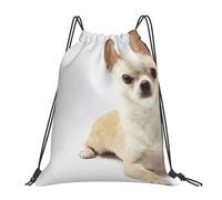 YOFIEN Zaino con coulisse e cordoncino, resistente all'acqua, per donne e uomini, per sport e palestra, con motivo Chihuahua, animali isolati, mammiferi di razza pura