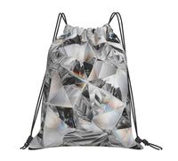 YOFIEN Zaino con coulisse e stile Diamond Texture Crystal Water, resistente, per donne e uomini, per sport e palestra