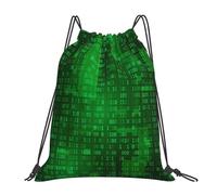 YOFIEN Zaino con coulisse impermeabile per programmatori, codifica dati binari, borsa resistente con cordino per donne e uomini, zaino sportivo da palestra