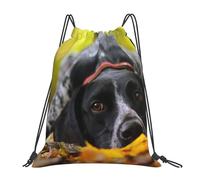YOFIEN Zaino con coulisse per cani da caccia tedeschi autunnali, resistente all'acqua, per donne e uomini, per sport e palestra