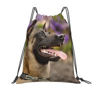 YOFIEN Zaino con coulisse per cani da compagnia del Pastore Belga Malinois, resistente all'acqua, per donne e uomini, per sport e palestra.