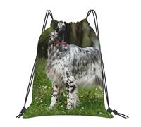 YOFIEN Zaino con coulisse per cani Setter inglese, resistente all'acqua, per donne e uomini, per sport e palestra