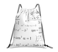 YOFIEN Zaino per la scuola di matematica e geometria con formule scientifiche, lavagna, resistente all'acqua, con coulisse, per donne e uomini, zaino sportivo da palestra