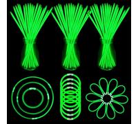 YOFOBU Confezione da 150 bastoncini luminosi verdi per braccialetti e collane con connettori, 20,3 cm, bastoncini luminosi che si illuminano al buio, bomboniere per Halloween, Natale, San Patrizio
