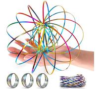 YOFOBU Confezione da 3 anelli girevoli per braccio, magici, sculture a molla, colorati, magici, cinetici, molle, interattive, antistress, accessori per festival (colorati)
