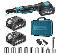 Yofuly Chiave a Cricchetto per Makita 18V 21V Batteria, 2 * 4000mAh Batterie Avvitatore Elettrico Set di Chiavi da 3/8" 60 N.m, 320 giri/min per Riparazioni Domestiche e Officina
