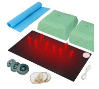 Yofuly - Grande tappetino riscaldante in resina, con timer e copertura, tappetino in silicone da 60 x 40 cm per risultati perfetti in resina, asciugatura automatica per 4 ore per resina epossidica fai