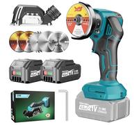 Yofuly Mini Smerigliatrice a Batteria Compatibile con Batterie Makita 18V, 2 Batterie da 4.0Ah, 76MM 19500RPM Smerigliatrice Angolare con 5 Dischi da Taglio e Cappuccio Antipolvere per il Taglio