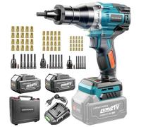 Yofuly Rivettatrice per Inserti Filettati a Batteria Compatibile con Makita 18V Batteria, Pistola Elettrico a Rivetti con 2 Batterie 4.0Ah | Modalità Automatica, con Dadi a Rivetto M6/M8/M10