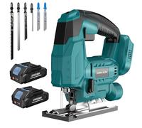 Yofuly Seghetto Alternativo a Batteria per Makita 18V 21V, Seghetto Elettrico con 2 * 2,0 Ah Batterie, Velocità Variabile, Angolo di Taglio Obliquo (0°-45°) Cambio Lama Senza Attrezzi