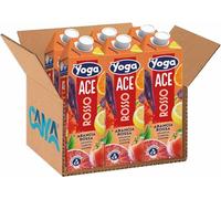 Yoga ACE ROSSO Bevanda Arancia Rossa, Carota e Limone, Formato 2025, Tetrapack 1L [BOX da 6 Pezzi]